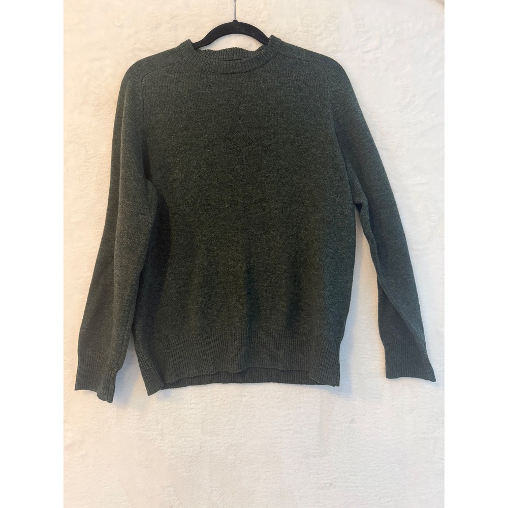 J. Crew Mens Hunter Green 100% Lambswool Crewneck Sweater Size M 07939 HO14